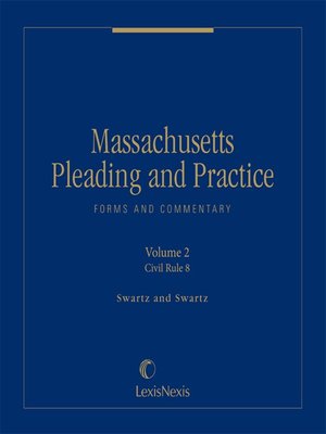 cover image of Massachusetts Pleading and Practice: Forms and Commentary